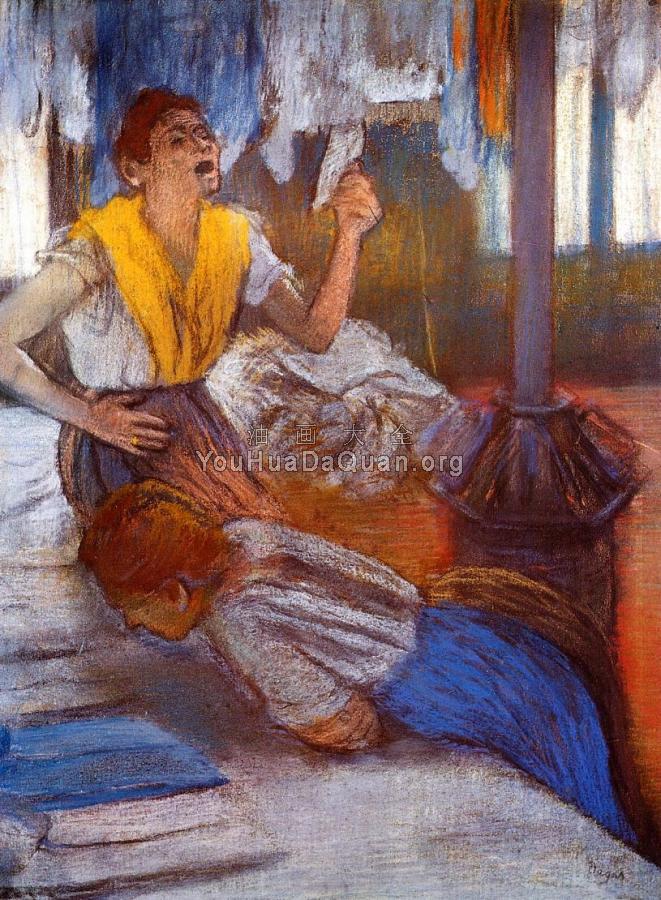 In a Laundry - 埃德加·德加